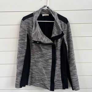 Two by Vince Camuto Black and Gray Asymmetrical Blazer